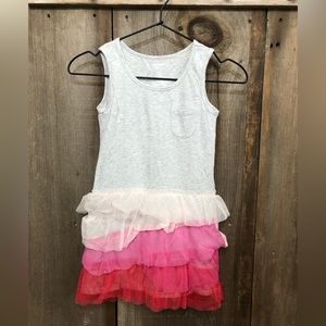 Old Navy Tank Dress with Tulle in Heather Gray Size Small 6-7